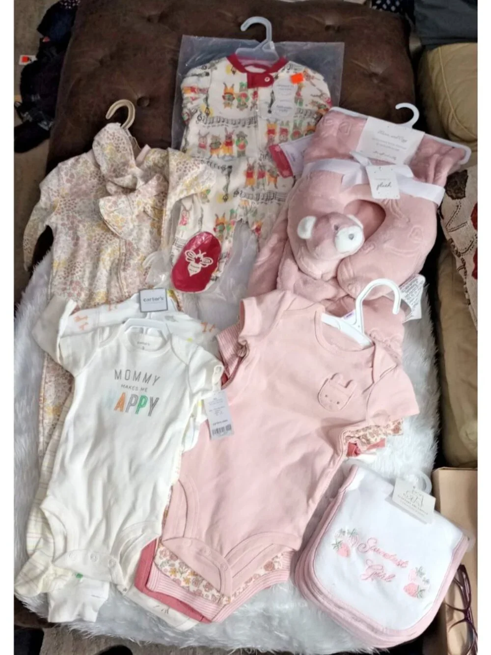 New Newborn - 12 Month Baby Girl Lot of 16 Pieces Variety Baby Shower Gift